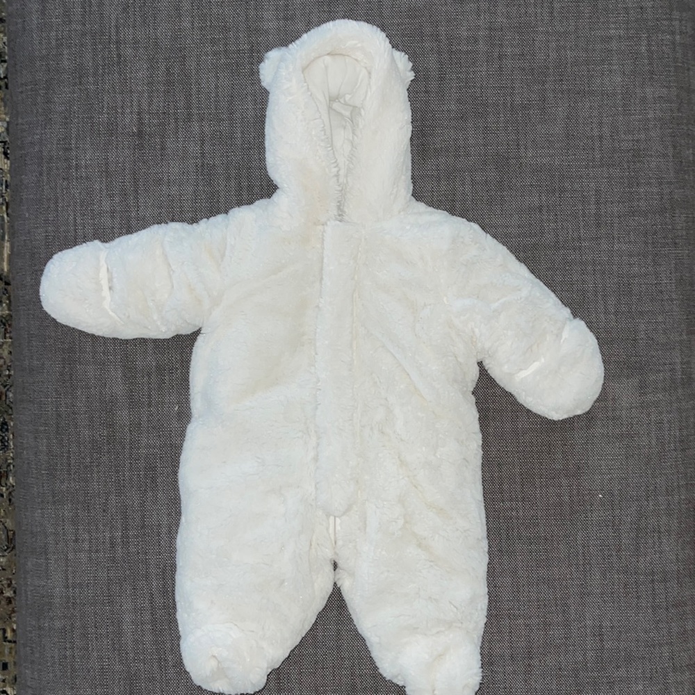 First impressions fluffy baby onsie jacket